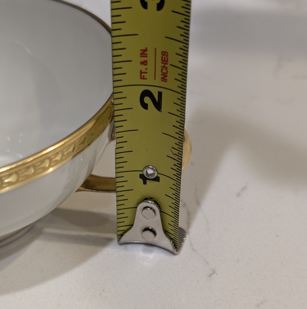 Limoges France William Guérin Circa 1900–1932 Soup Cup with Saucer Double Handle - Picture 15 of 16